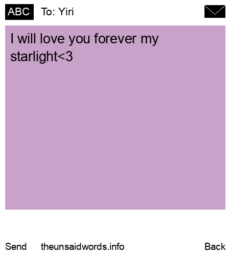 unsent message to Yiri