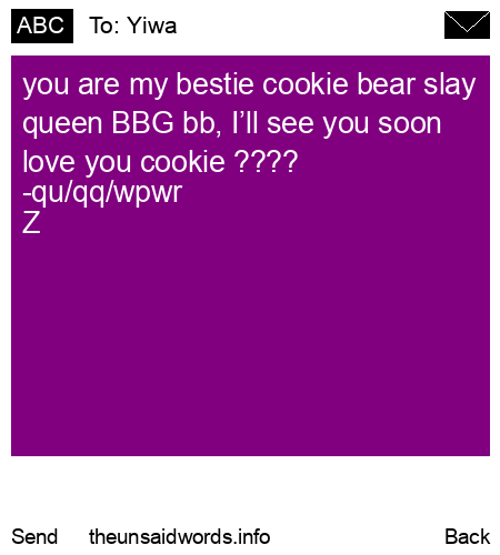 unsent message to Yiwa