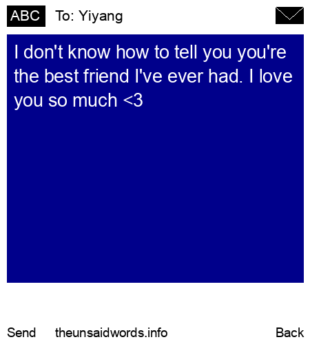 unsent message to Yiyang