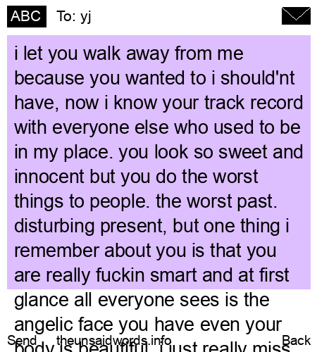 unsent message to yj