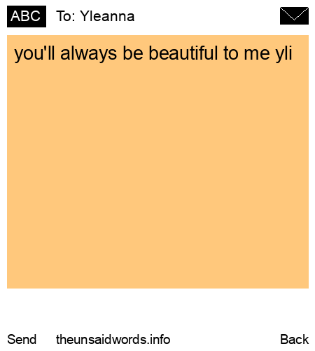 unsent message to Yleanna