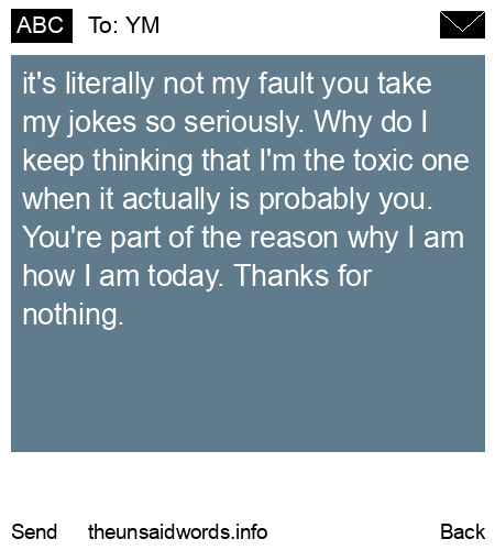 unsent message to YM