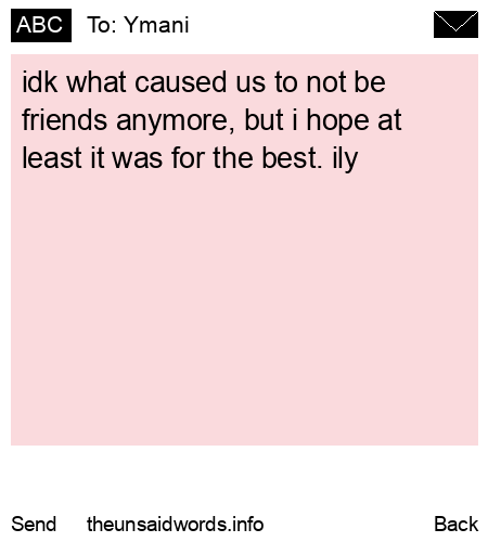 unsent message to Ymani