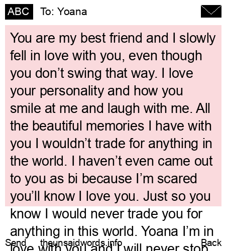 unsent message to Yoana