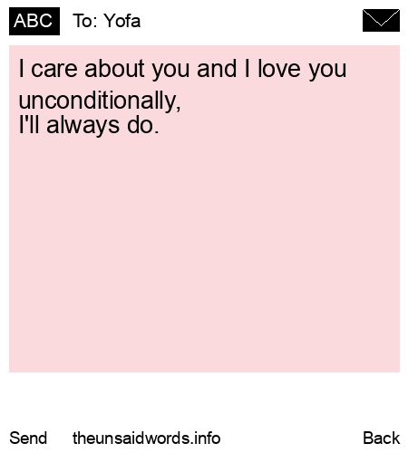 unsent message to Yofa