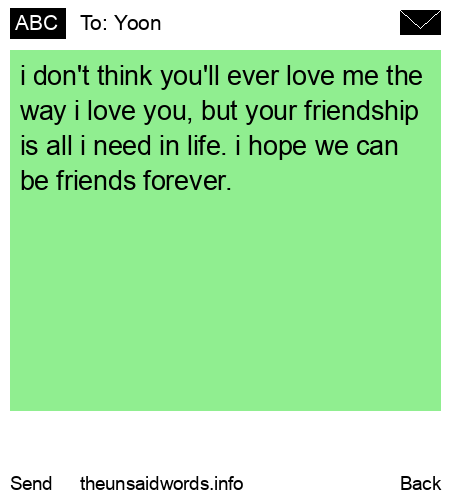 unsent message to Yoon