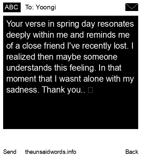 unsent message to Yoongi