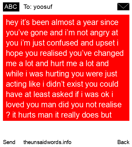 unsent message to yoosuf