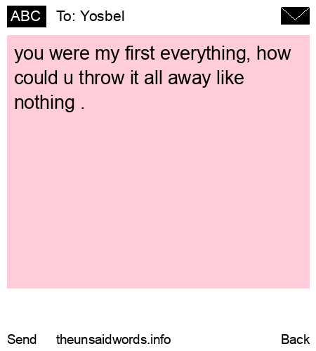 unsent message to Yosbel