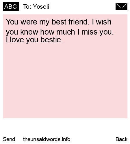 unsent message to Yoseli