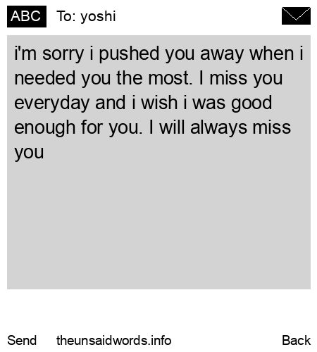 unsent message to yoshi