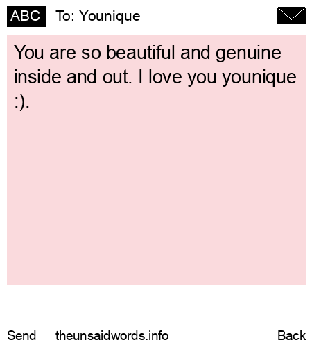 unsent message to Younique