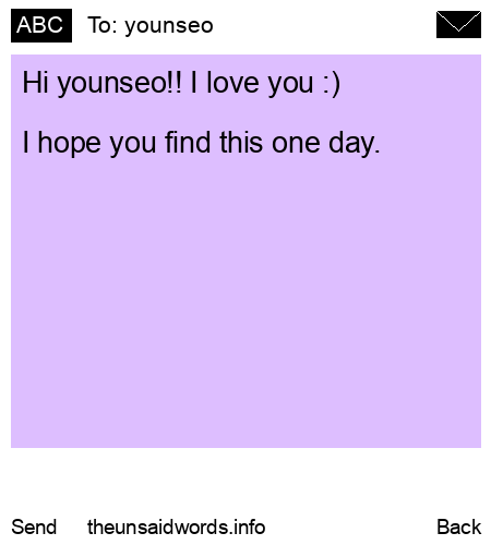 unsent message to younseo