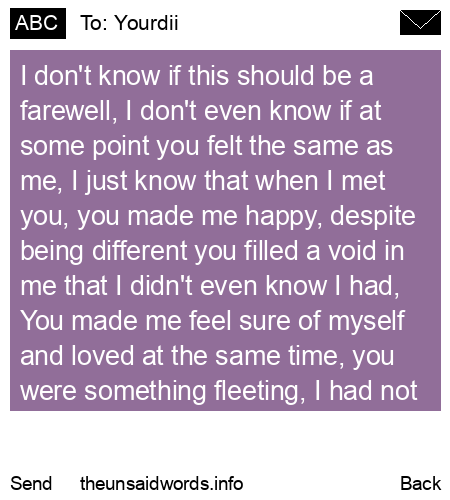 unsent message to Yourdii
