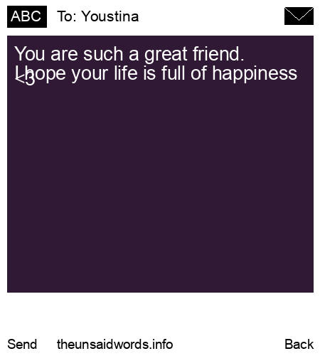 unsent message to Youstina 
