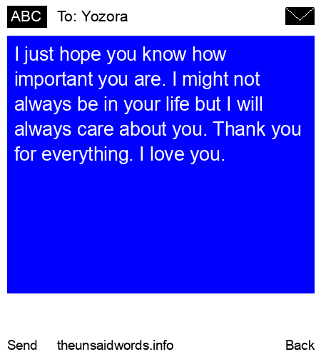 unsent message to Yozora