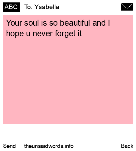 unsent message to Ysabella 