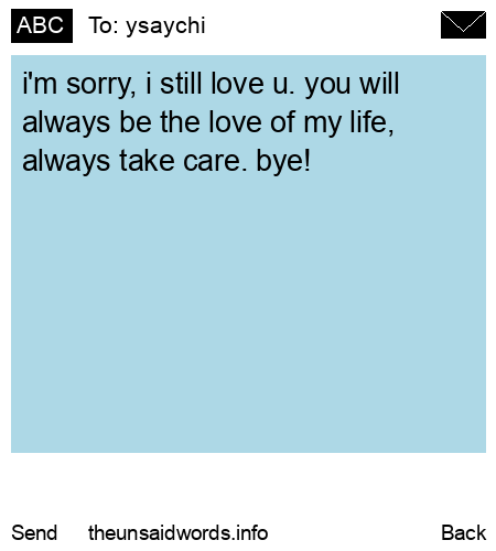 unsent message to ysaychi