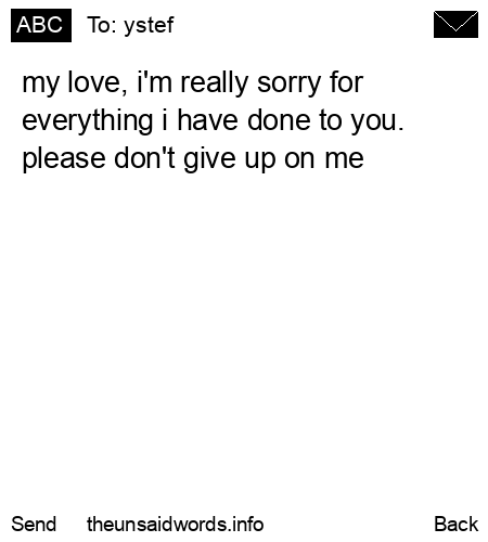 unsent message to ystef