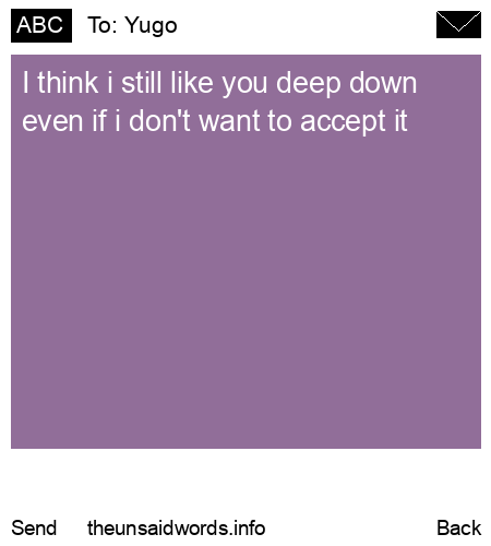 unsent message to Yugo