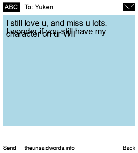 unsent message to Yuken