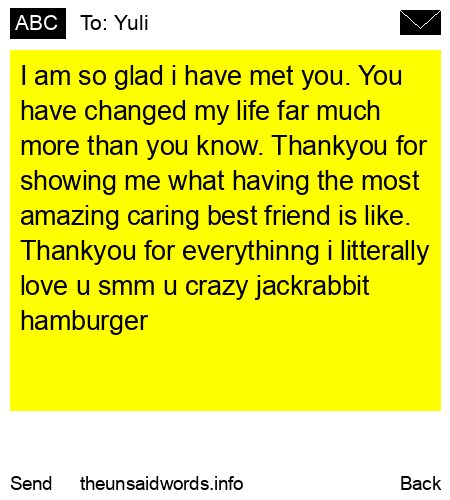 unsent message to Yuli