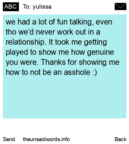 unsent message to yulissa