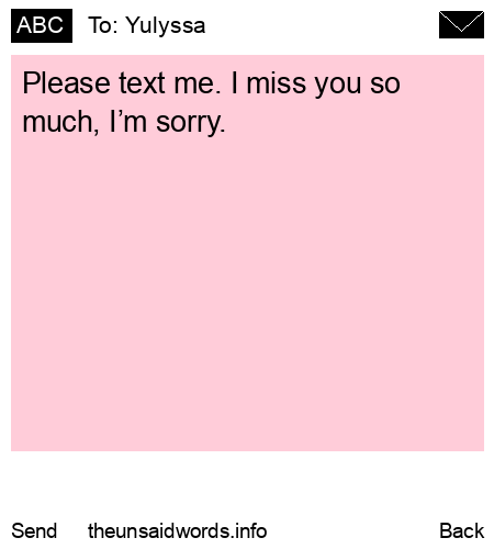 unsent message to Yulyssa