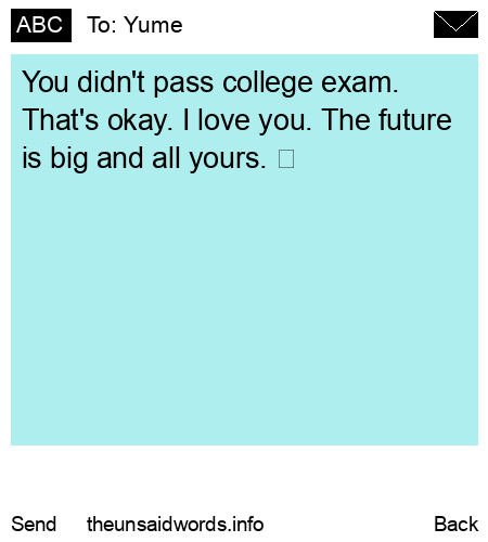 unsent message to Yume