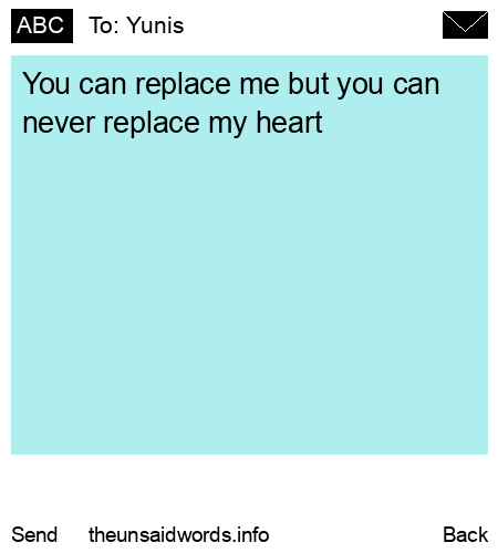unsent message to Yunis