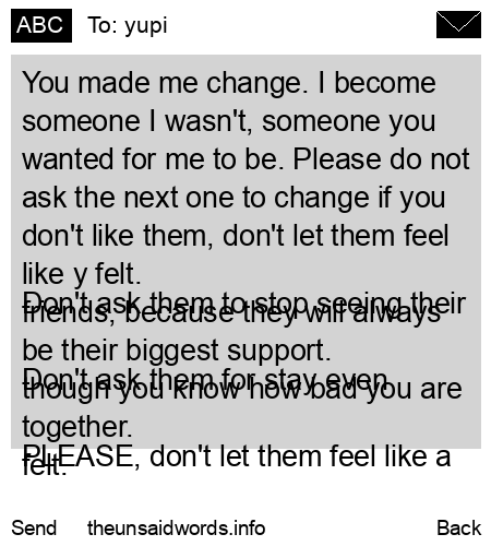 unsent message to yupi