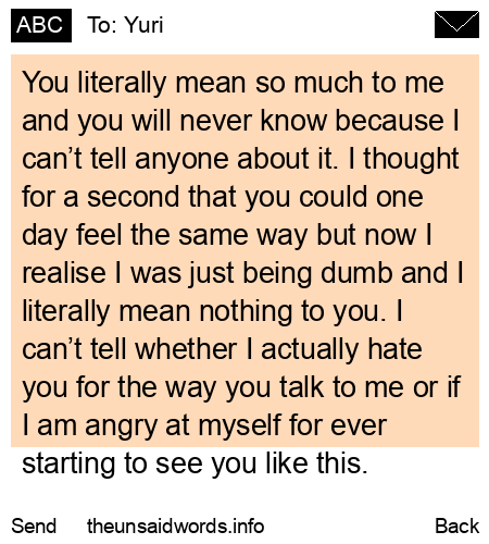 unsent message to Yuri
