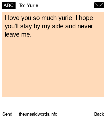 unsent message to Yurie