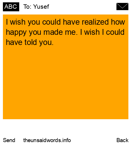 unsent message to Yusef