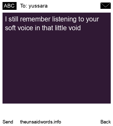 unsent message to yussara