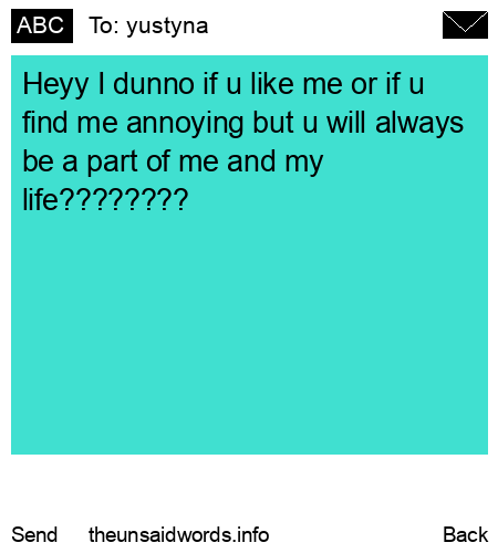 unsent message to yustyna