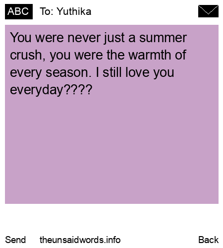 unsent message to Yuthika