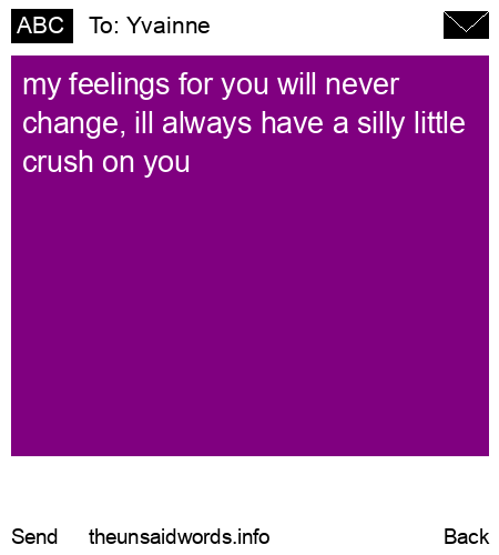unsent message to Yvainne