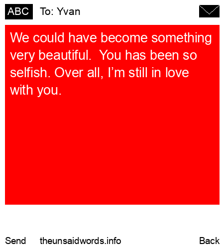 unsent message to Yvan