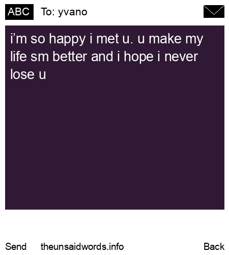 unsent message to yvano
