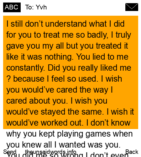unsent message to Yvh