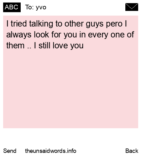 unsent message to yvo