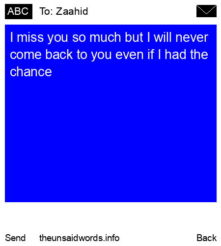 unsent message to Zaahid