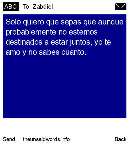 unsent message to Zabdiel