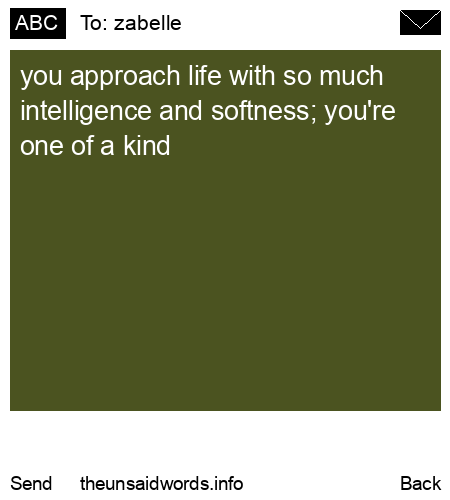 unsent message to zabelle