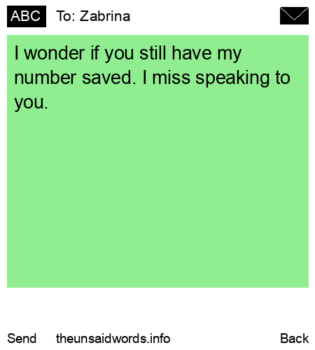 unsent message to Zabrina
