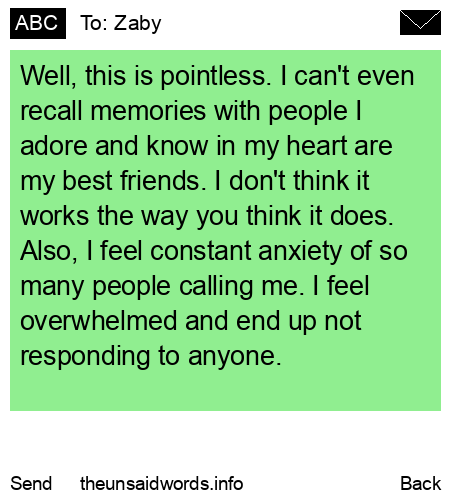 unsent message to Zaby
