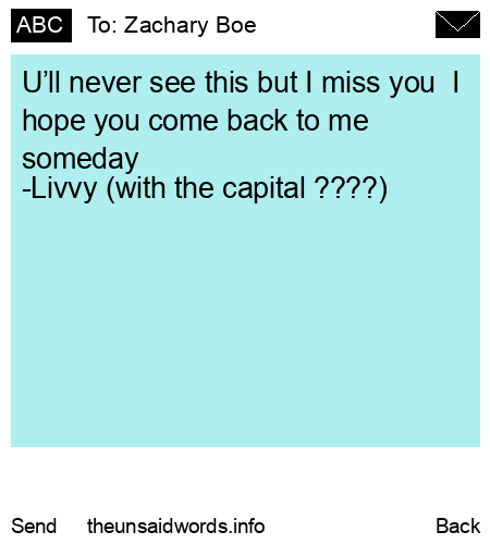 unsent message to Zachary Boe 