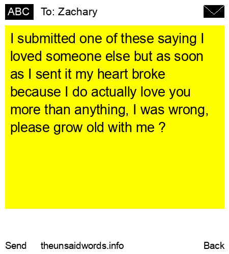 unsent message to Zachary