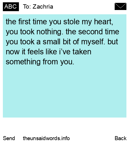 unsent message to Zachria